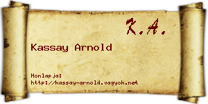 Kassay Arnold névjegykártya